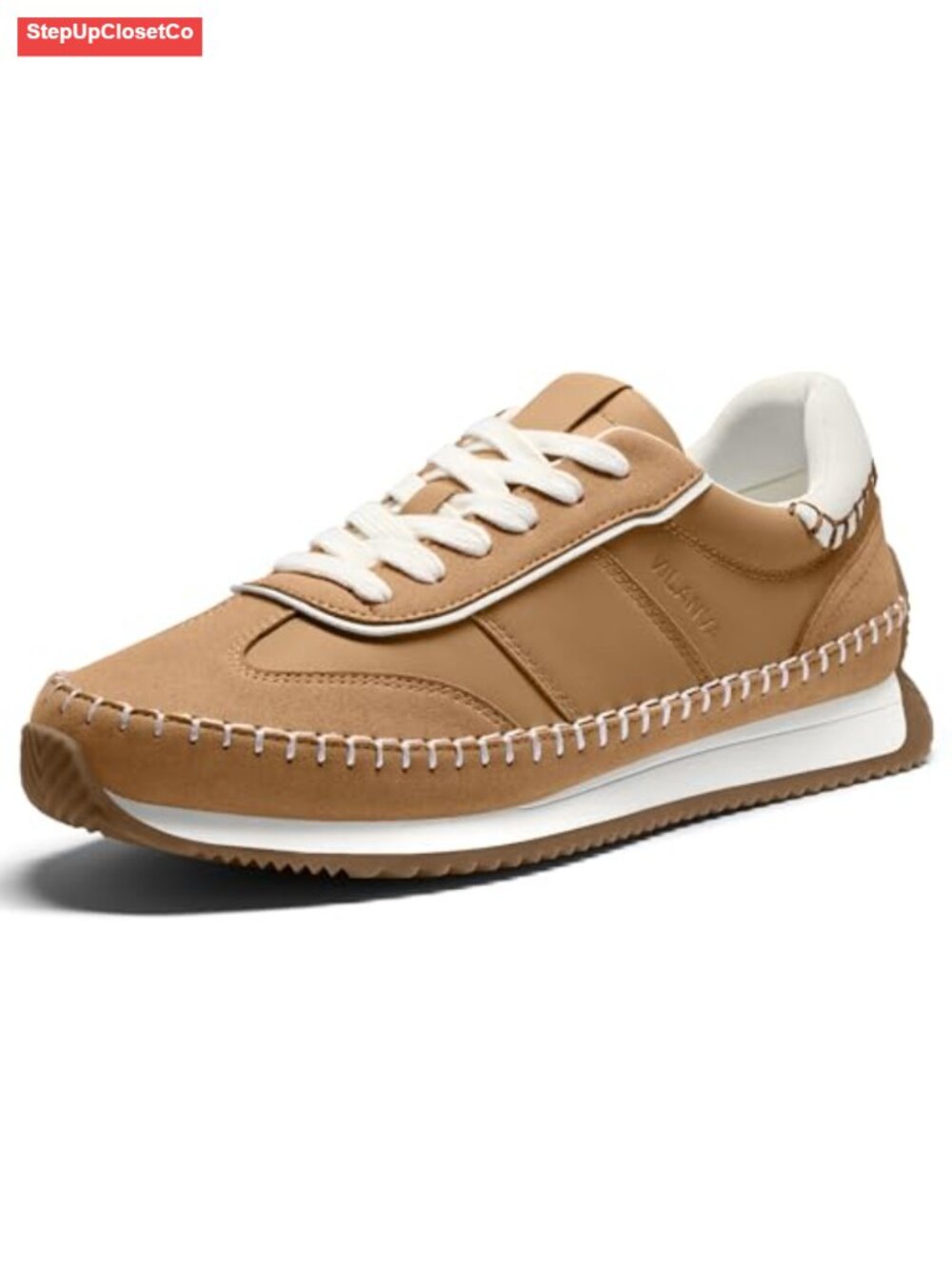 Women's Fashion Sneakers PU Microsuede Retro Gum Sole Non-Slip Lace-Up Tennis
